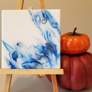 6x6 Tile Free Pour Technique in Blues