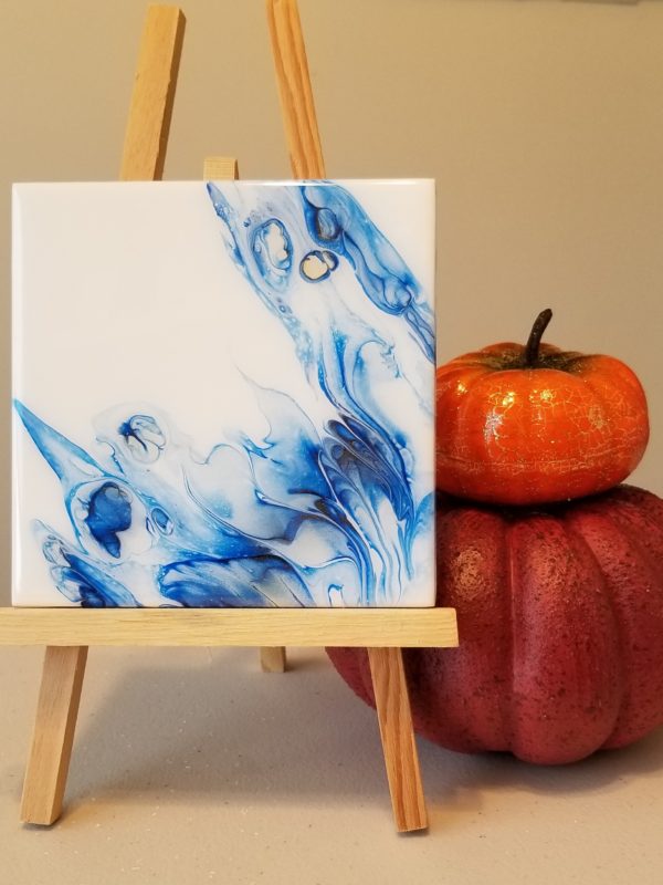 6x6 Tile Free Pour Technique in Blues